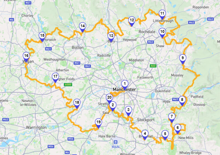 map of the GM Ringway trail